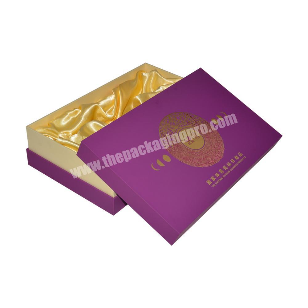 Custom Hot Stamped Logo Wig Chipboard Two Pieces Gift Box With Silk Cloth Insert For Hair Extension Packaging