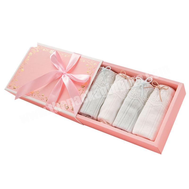 Custom Sexy Bra Pink Packaging Boxes Lingerie Set Fancy Underwear Swimsuit  Women Clothing Cardboard Gift Paper