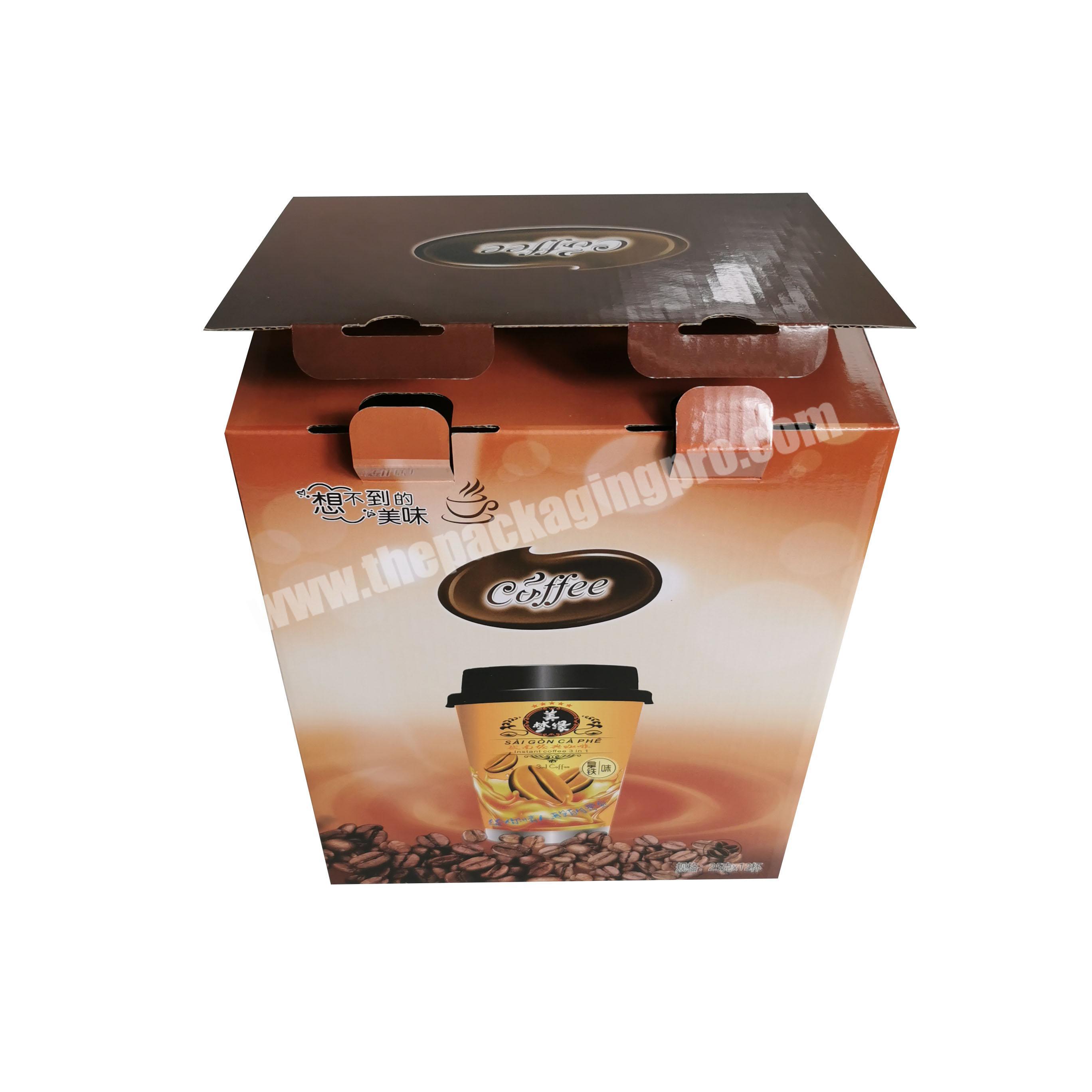 Custom instant coffee corrugated paper box with buckle locks