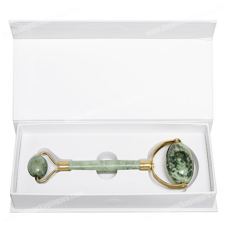 Custom jade roller book shaped magnetic closure gift box