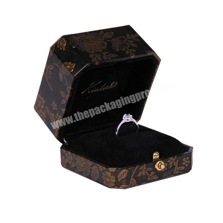 Custom jewellery box engagement jewelry ring box luxury with foam insert