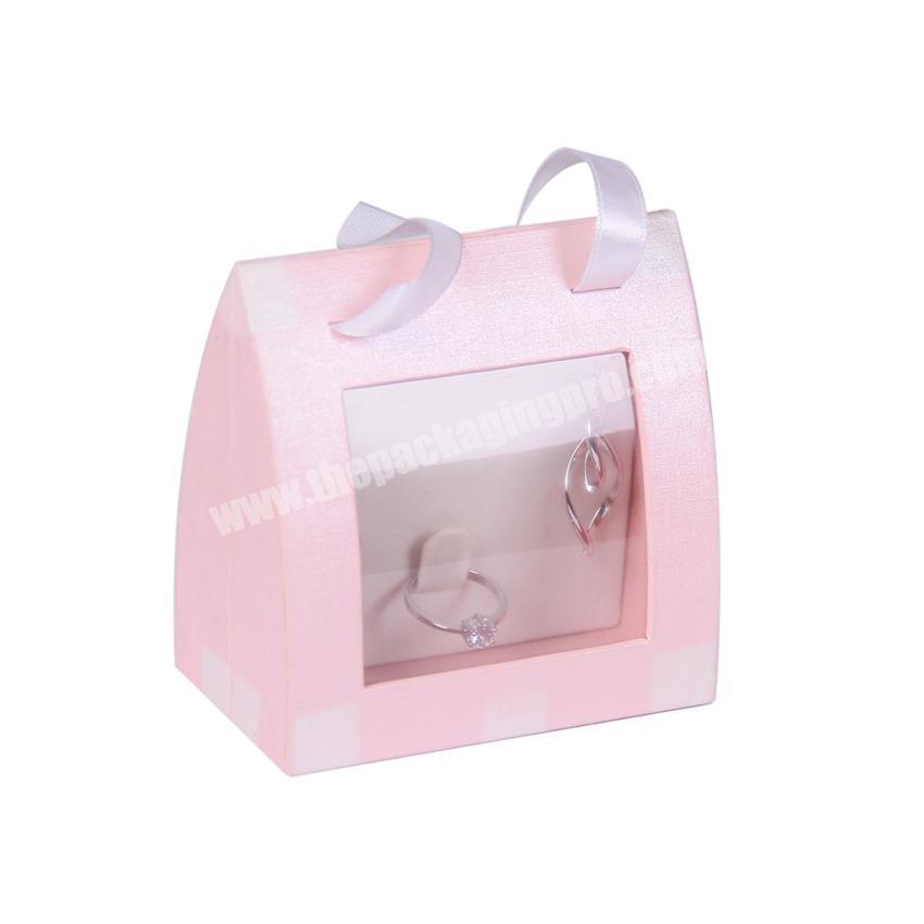 Custom jewelry earring gift boxes paper with windows