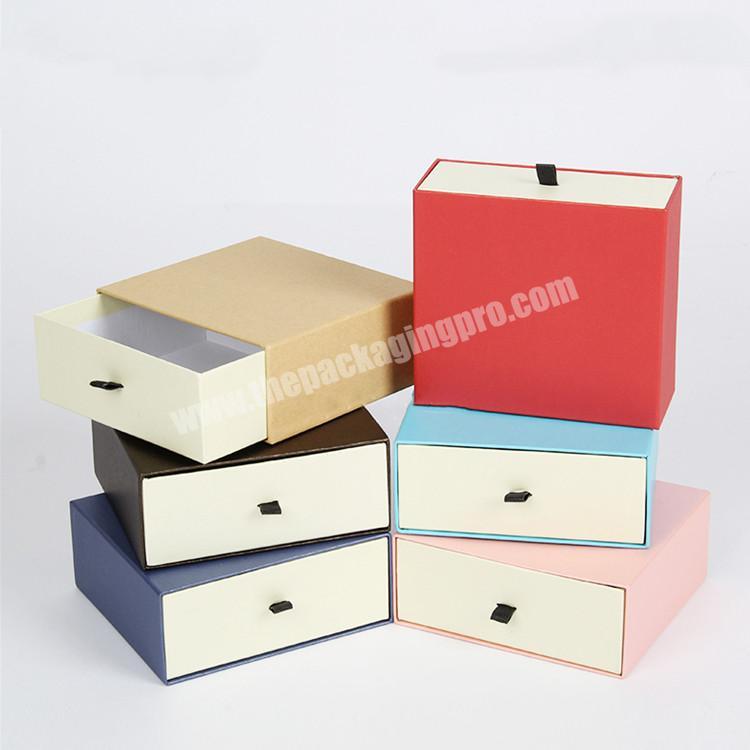 Custom jewelry packaging gift box cardboard paper slide drawer deluxe belt box
