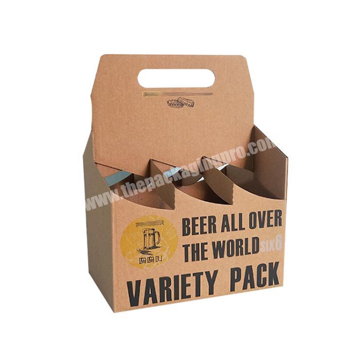 Custom kraft beer box wine bottle gift box cardboard 6 pack bottle box