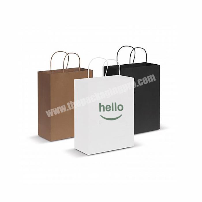 Custom Kraft Brown Paper Bag For Clothes Packaging With Logo Printed