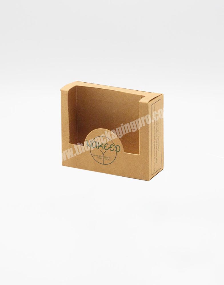 Custom kraft drawer style soap boxes packaging with window