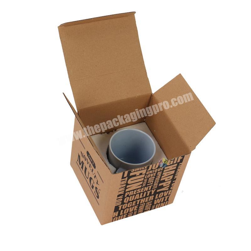Custom Kraft Folding Natural Gift Packaging Coffee Mug Shipping Boxes