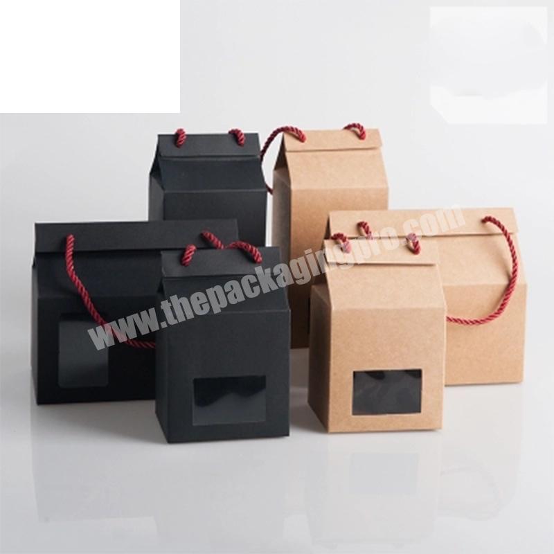 Custom kraft paper hexagonal gift hand-carry box with window