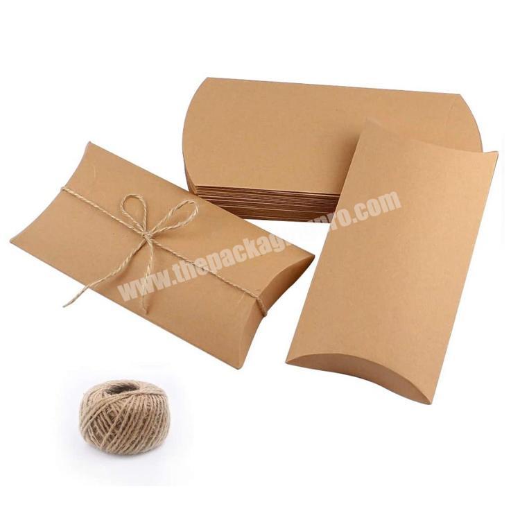 Custom Kraft Pillow gift Box Large Size Candy Favor Paper packing Boxes for Wedding Party