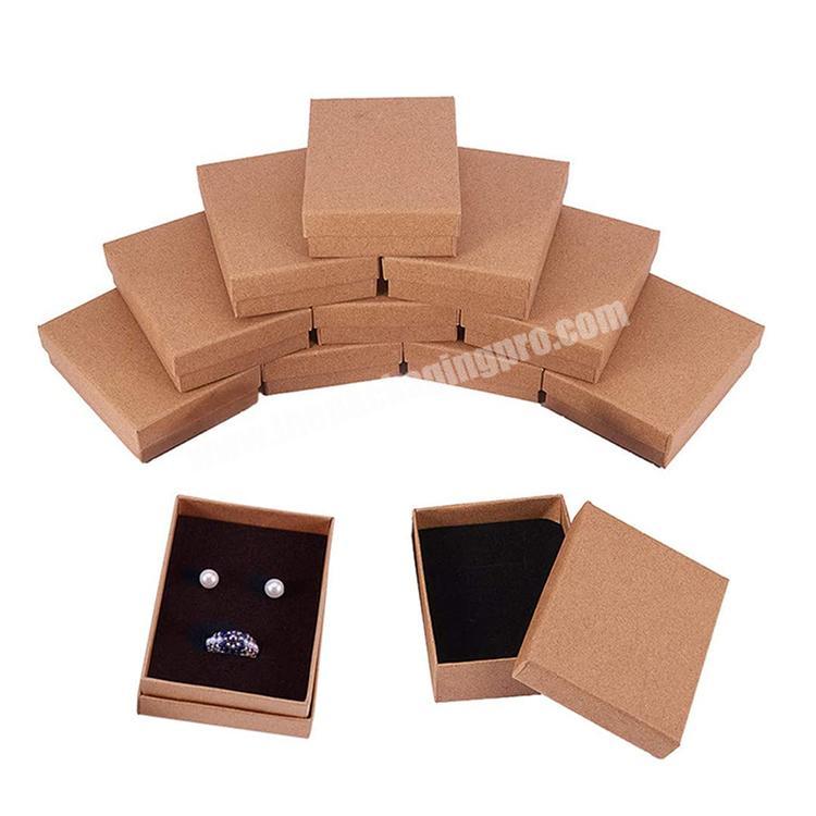 Custom Kraft Ring Earring Box Small Ring Gift Box Square Cardboard Jewelry Gift Box