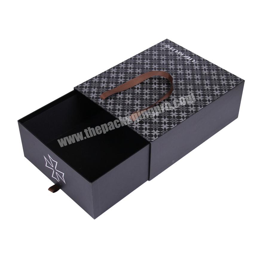 Custom label printing uv coating black cardboard blank shoe box