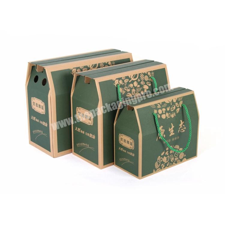 Custom large laminated corrugated cardboard carton box carry handle