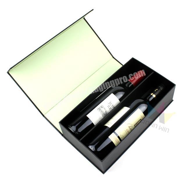 Custom Large Size Brand Logo Matte Black Cardboard Luxury Red Bottle Wine Magnet Closure Packaging Gift Box
