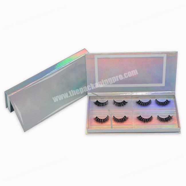 Custom laser paper mink eyelash 3d multi layered 4 pairs eyelash packaging box