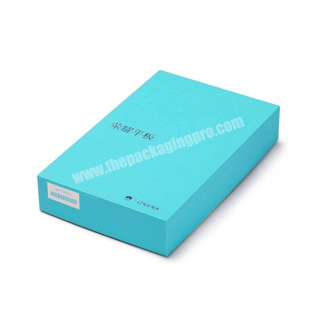 Custom Lid and Base Small Cardboard Rectangle blue Gift Paper Box Package With EVA Insert