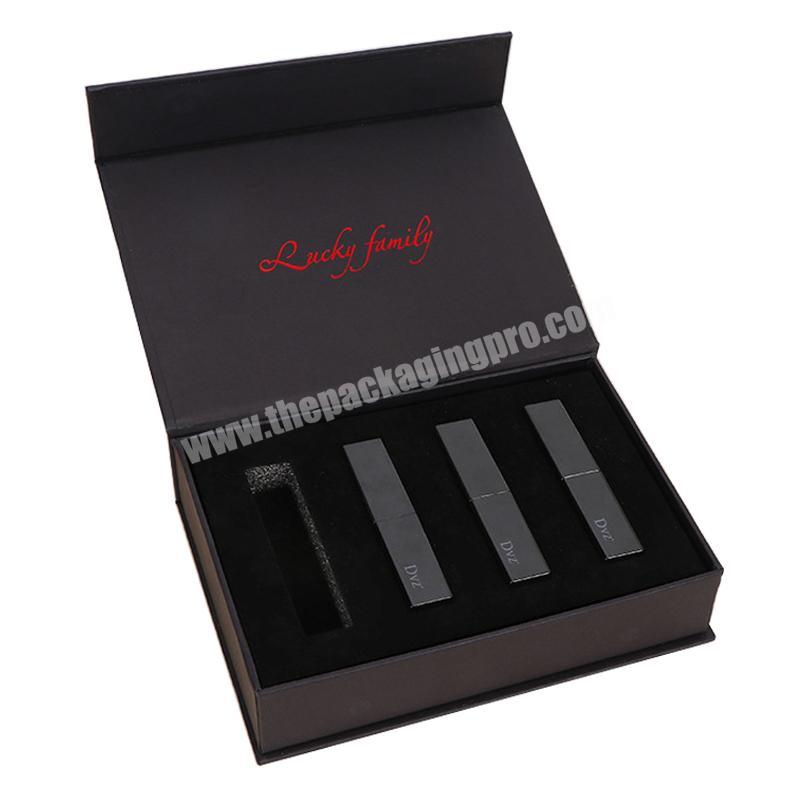 Custom Lip gloss Boxes Packing Wholesale Printed Private Label Black Lip Gloss Packaging Box for Lip gloss