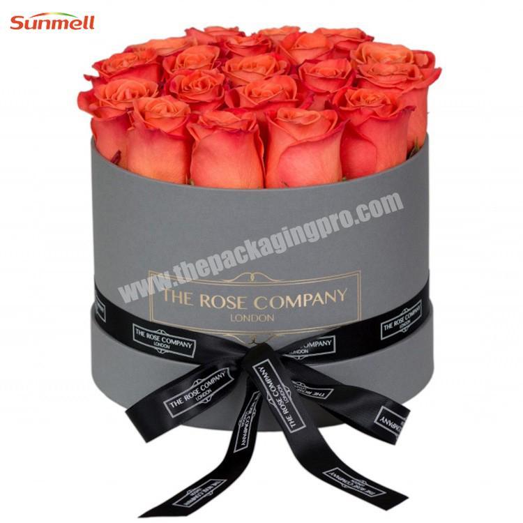 custom logo accepted high quality suede flower box for preserved roses