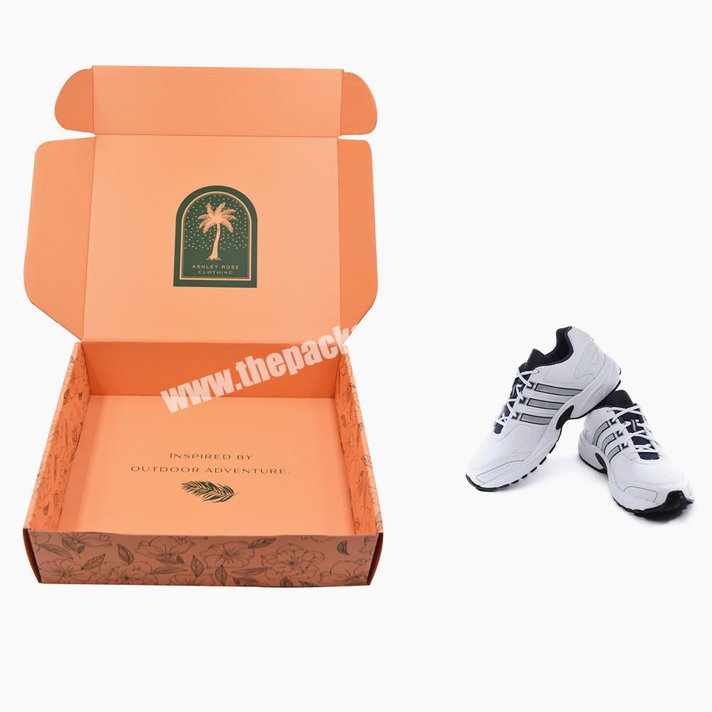 Custom logo and size packaging apparel paper book box folding corrugated cardboard mailing shoe box