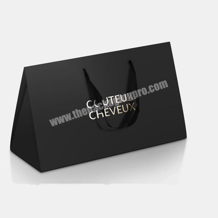 Custom Logo Black Creative Gift Box And Case Package Hair Bundle Weave Extension Wig Boxes Hair Packaging Box