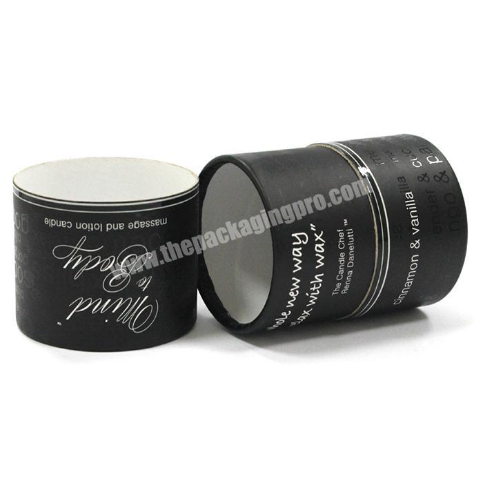 Custom logo black cylinder wholesale candle boxes candle packaging boxes with lids