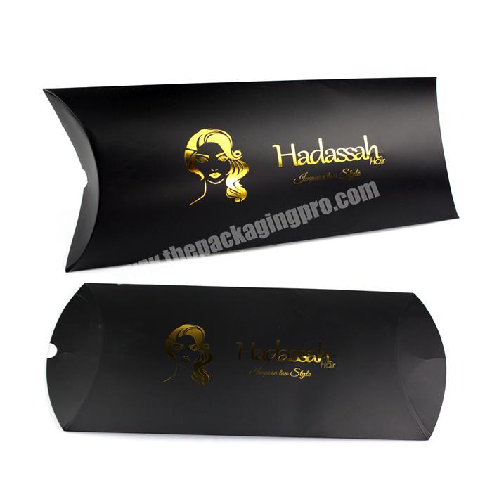 Custom Logo Black Hair Extension Pillow BoxHair Extension Box Packaging