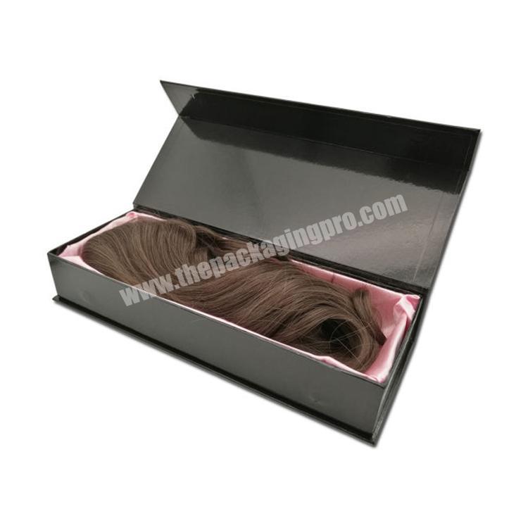custom logo black matte packaging for hair bundles