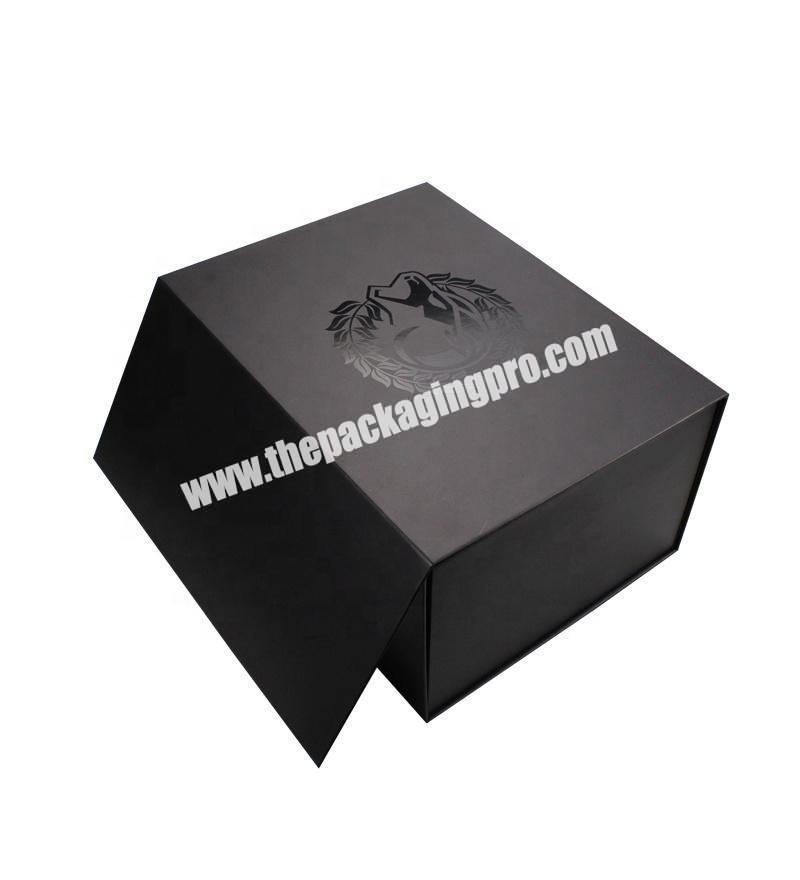 Custom logo Black Packaging  Magnet Paper Boxes Luxury  Magnet Closure shoe box