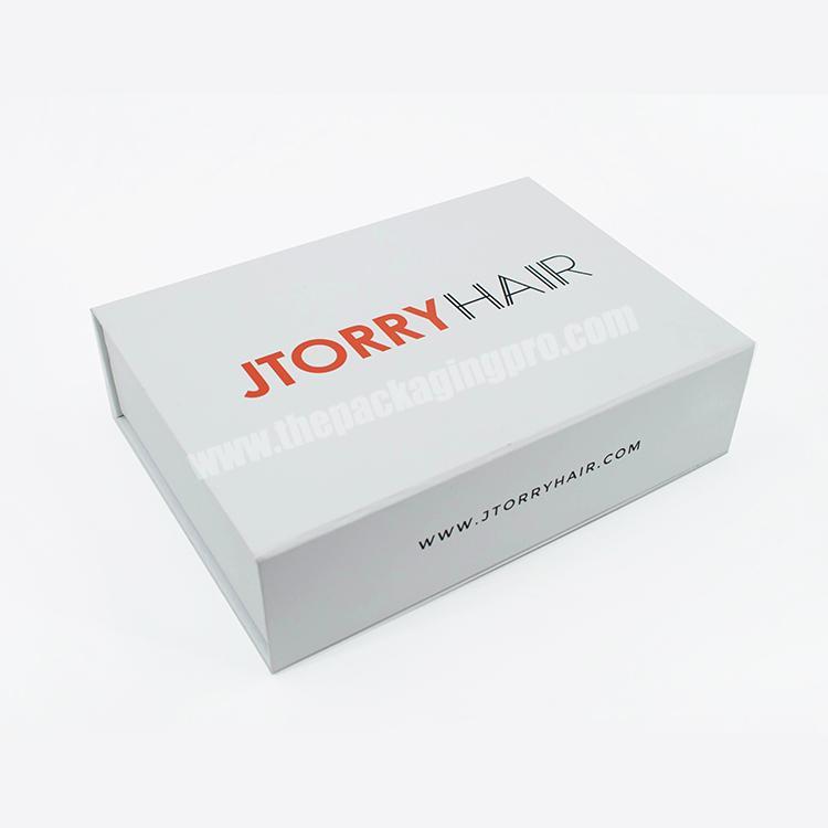 Custom logo book shape white paper cardboard box hair packaging