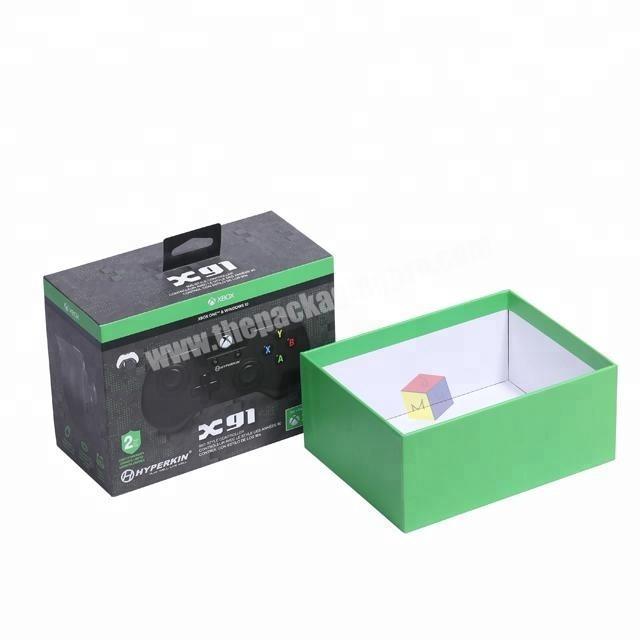 custom logo cardboard packaging xbox box with hook