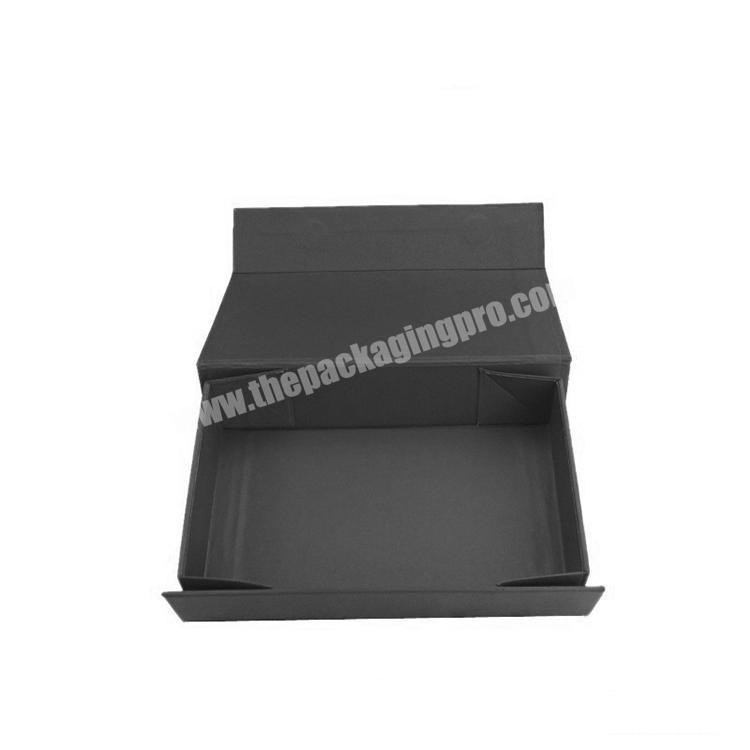 Custom logo cardboard paper A4 matte black kraft paper magnet gift foldable packaging box with magnetic closure lid