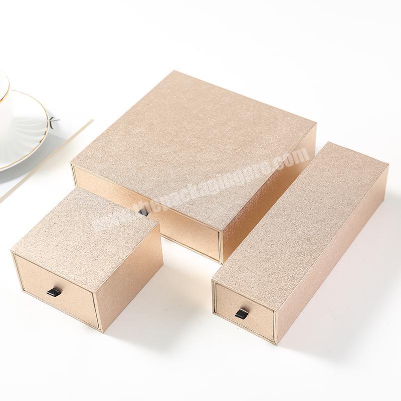 Custom Logo Cardboard Slide Marble Ring Necklace Drawer Box Packaging Paper Jewelry Box