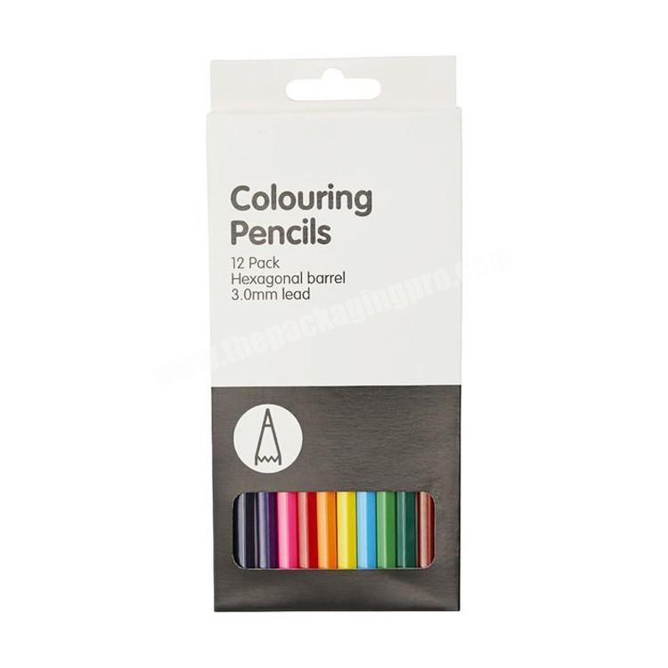 Custom logo color pencil ballpoint pen packaging paper box