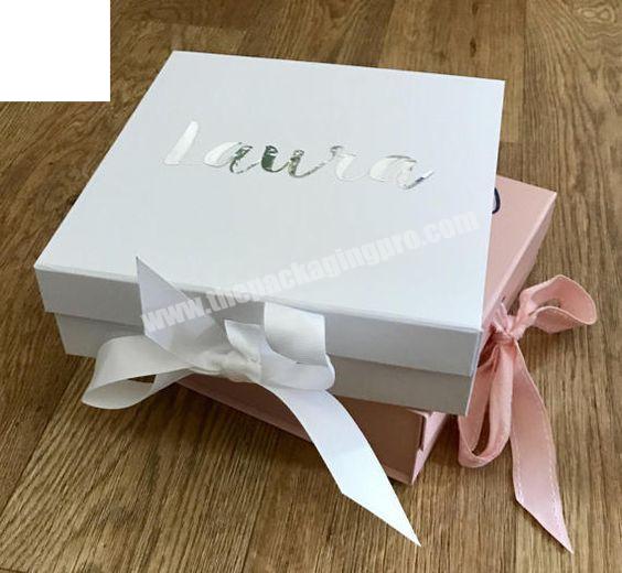 Custom Logo Colorful Luxury Paper Folding Gift Box With  Ribbon