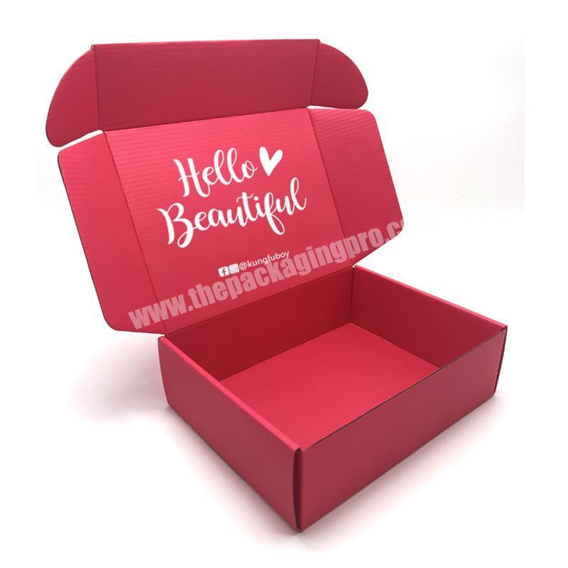 Custom Logo Corrugated Cardboard Bra Clothes Gift Box Packaging Woman  Underwear Swimsuit Bikini Shipping Mailer Packing