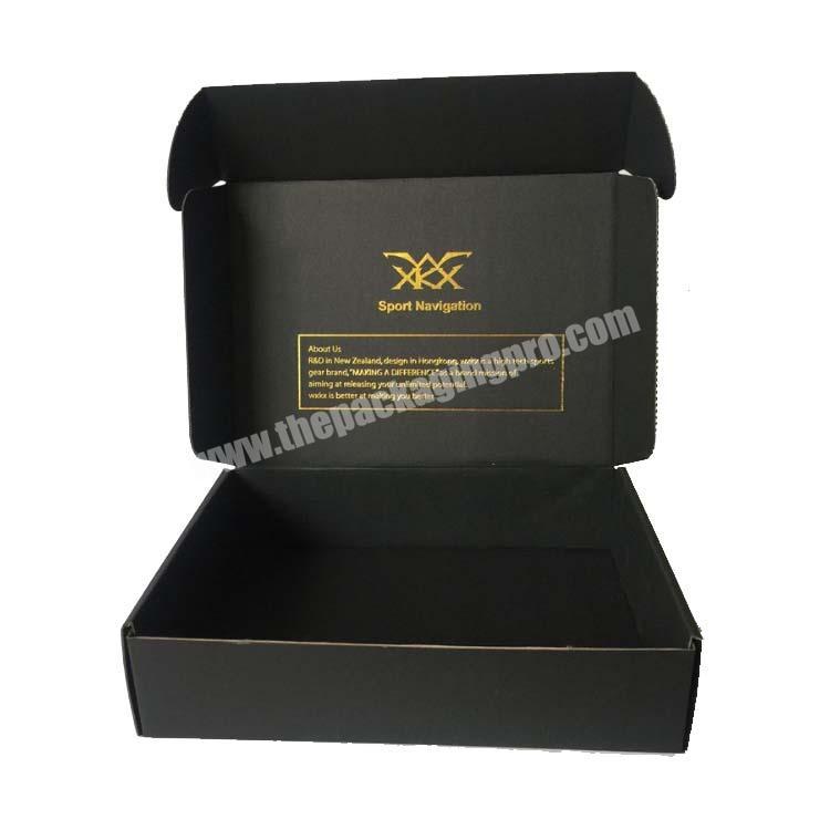 Custom Logo Corrugated Mailer Box Black Cardboard Shipping Box For Clothing Packaging