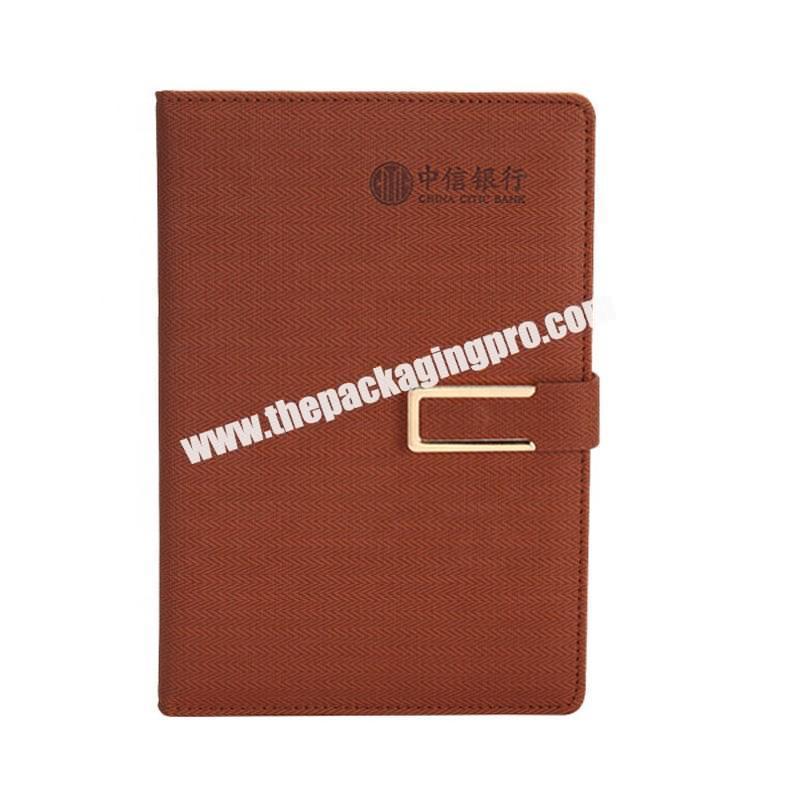 Custom Logo Deboss Emboss Hot Stamping Fabric Cover PU Leather A5 Pen Loop Magnetic Clasp Diary Agenda Business Journal Notebook