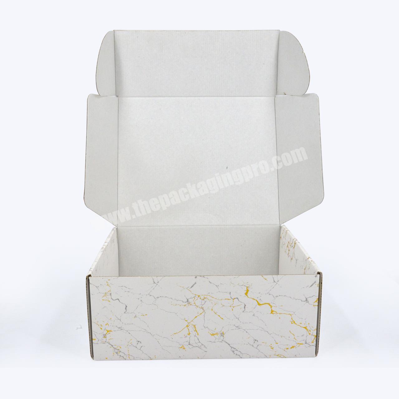 Custom logo design corrugated mailing packaging plain white shipping carton boxes