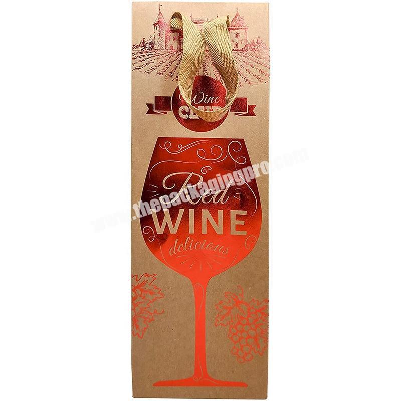 Custom logo design luxury wine paper bag for special time