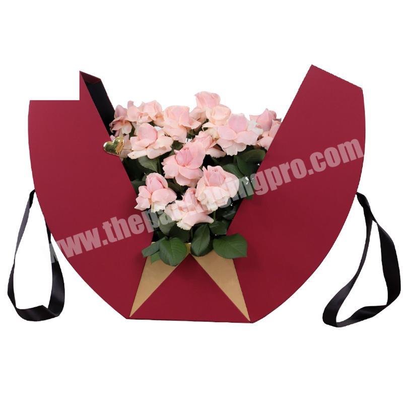 Custom logo design wholesale luxury white black paper box for flowers