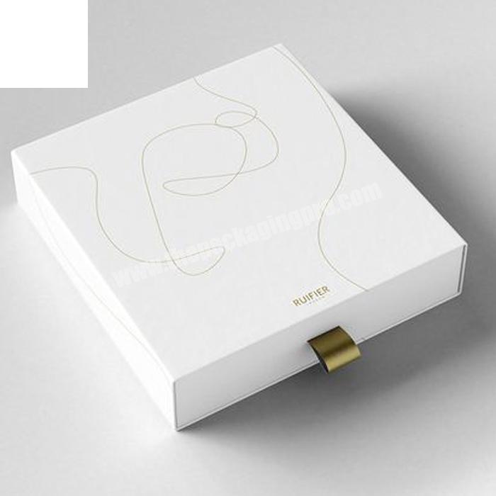 Custom Logo Drawer Box With Cardboard Art Paper Slide Style Foam Insert For Wallet Gift Packaging