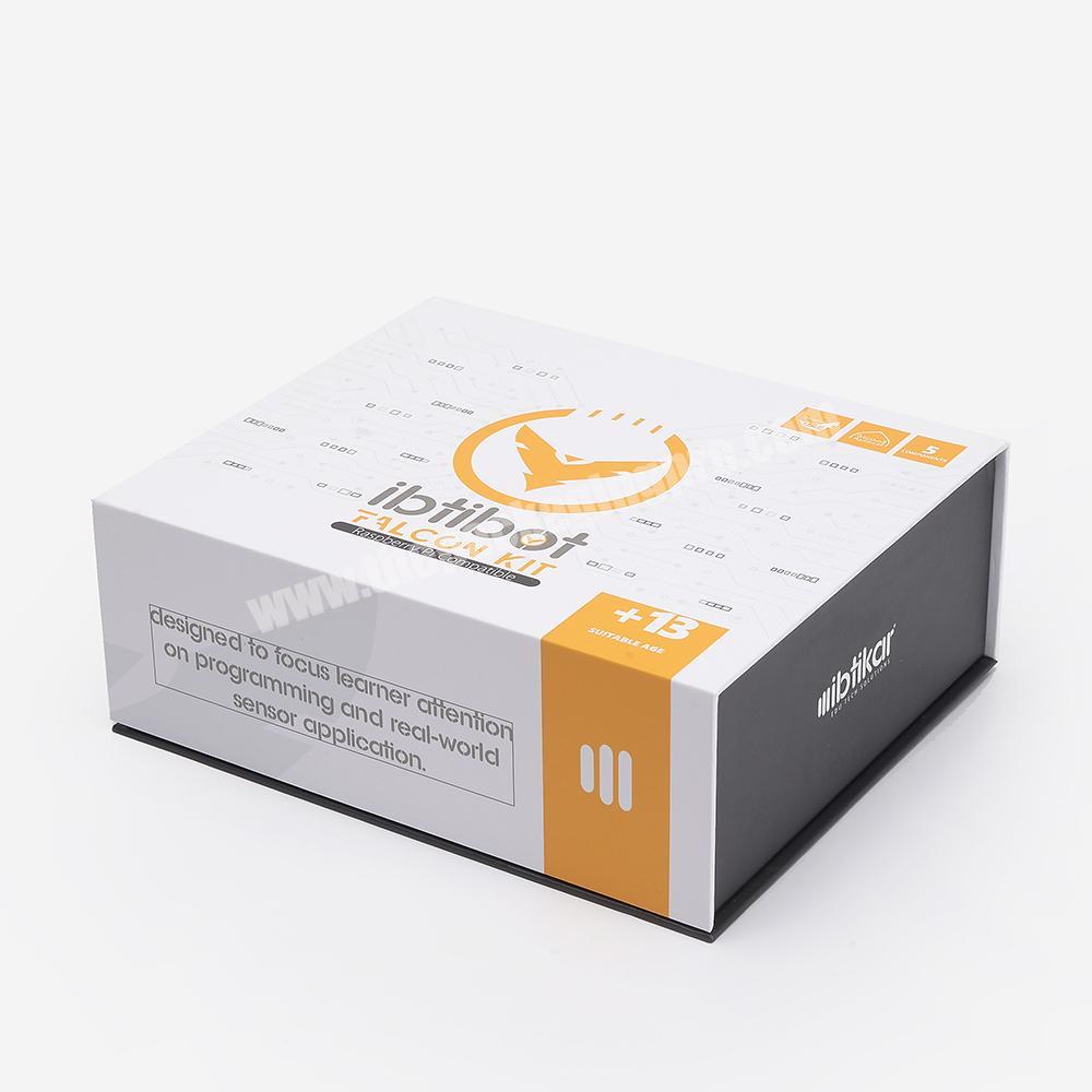 Custom Logo Embossed UV Rigid Electronic Product Cardboard Packaging Magnetic Closure Gift Box