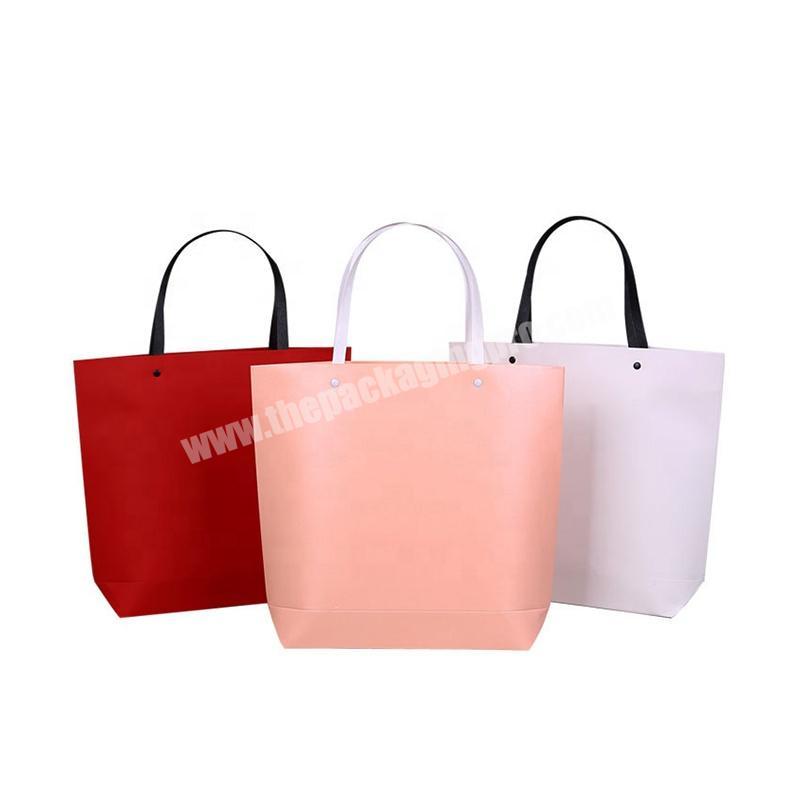 Custom Logo Fashion Pink White Brown Boat Shape Paper Shopping Bag Gift Packing Bags With Rope Handle