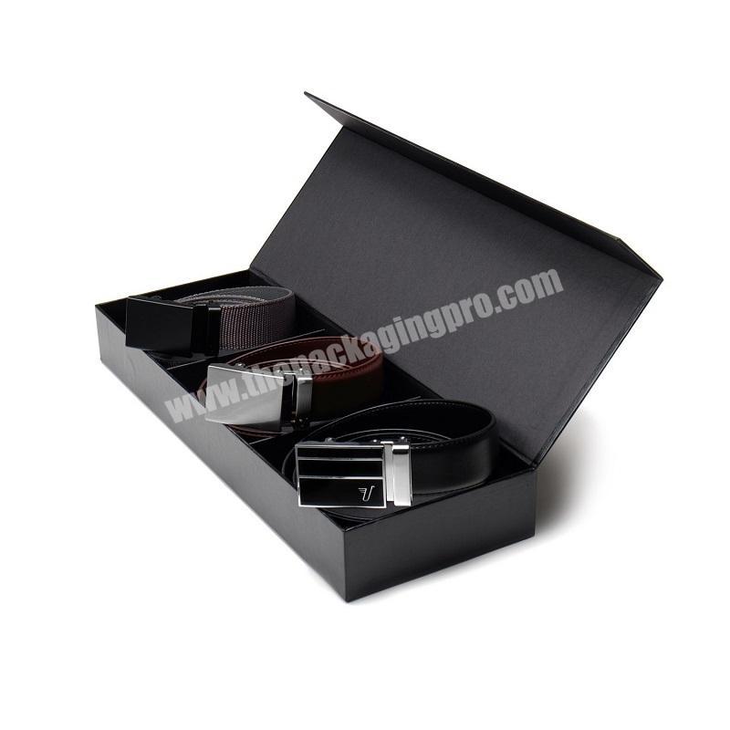 Custom Logo Flap Top Magnetic Closure Men Leather Belt Packaging Boxes