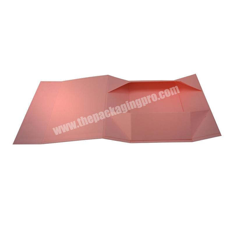 custom logo flat shipped pink color Collapsible Rigid Box