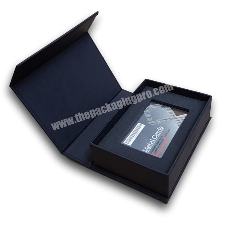 Custom Logo Foil Black Playing Card Packaging Gift Box with EVA