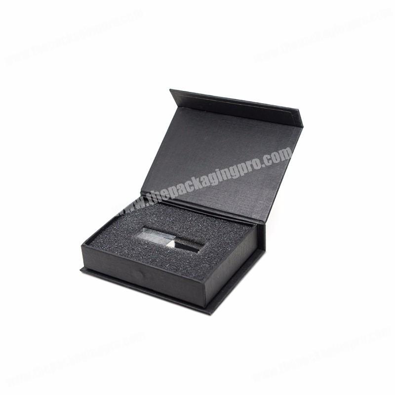 Custom logo foil stamping luxury magnetic closure wedding usb photo gift box