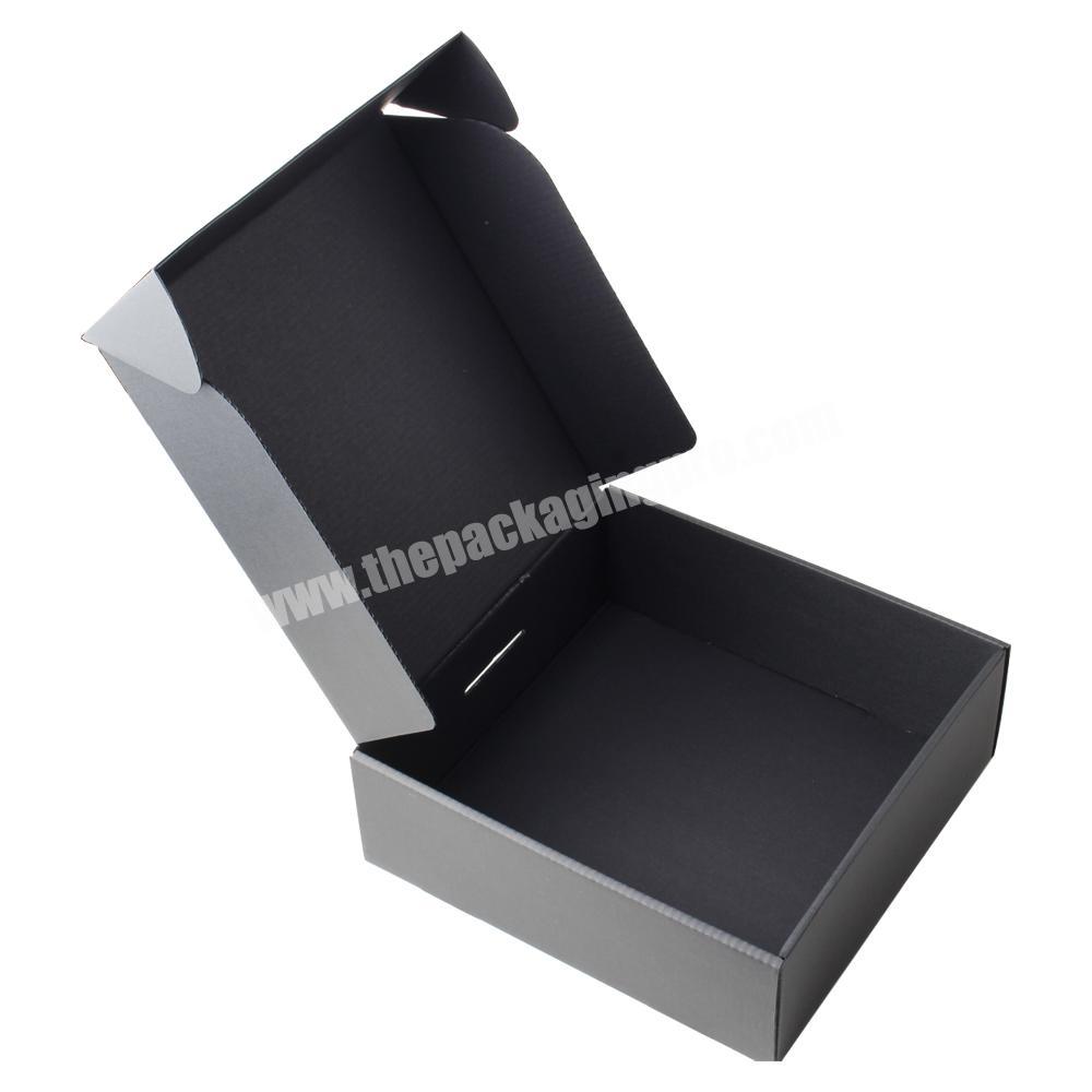 Custom logo foldable black corrugated cardboard box packaging shipping boxes