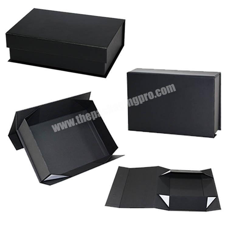 Custom Logo Folding Black Paper Flat Packing Luxury Magnetic Gift Box Wholesale Storage Packaging Boxes