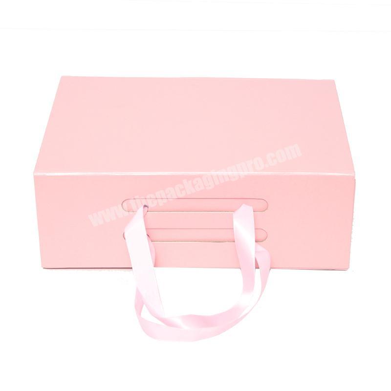 Custom Logo Gold Hot Stamping Gift Box, Pink Clothing Packaging kraft Paper Box