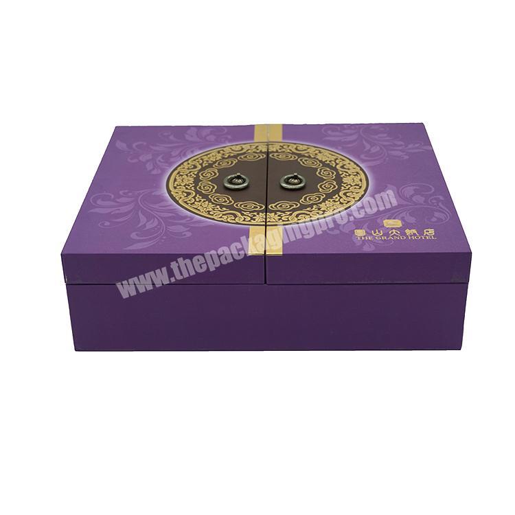 Custom logo gold printed decorations design gift packaging paper box mooncake packaging box